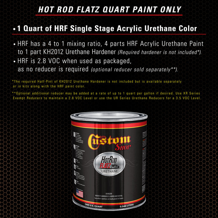Bronze Firemist - Hot Rod Flatz Flat Matte Satin Urethane Auto Paint - Paint Quart Only - Professional Low Sheen Automotive, Car Truck Coating, 4:1 Mix Ratio