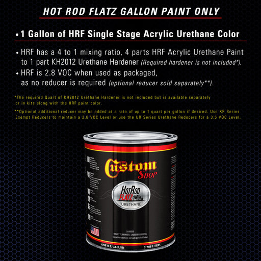 Cobalt Blue Firemist - Hot Rod Flatz Flat Matte Satin Urethane Auto Paint - Paint Gallon Only - Professional Low Sheen Automotive, Car Truck Coating, 4:1 Mix Ratio