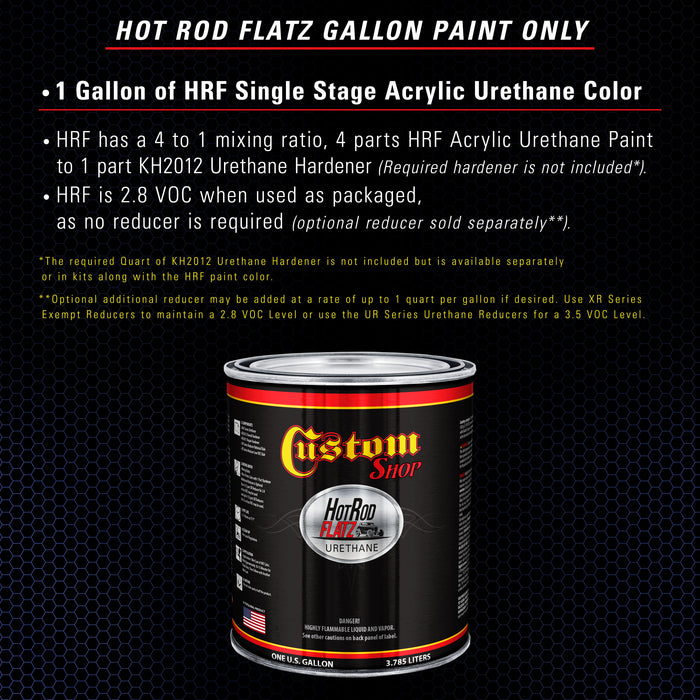 Cobalt Blue Firemist - Hot Rod Flatz Flat Matte Satin Urethane Auto Paint - Paint Gallon Only - Professional Low Sheen Automotive, Car Truck Coating, 4:1 Mix Ratio