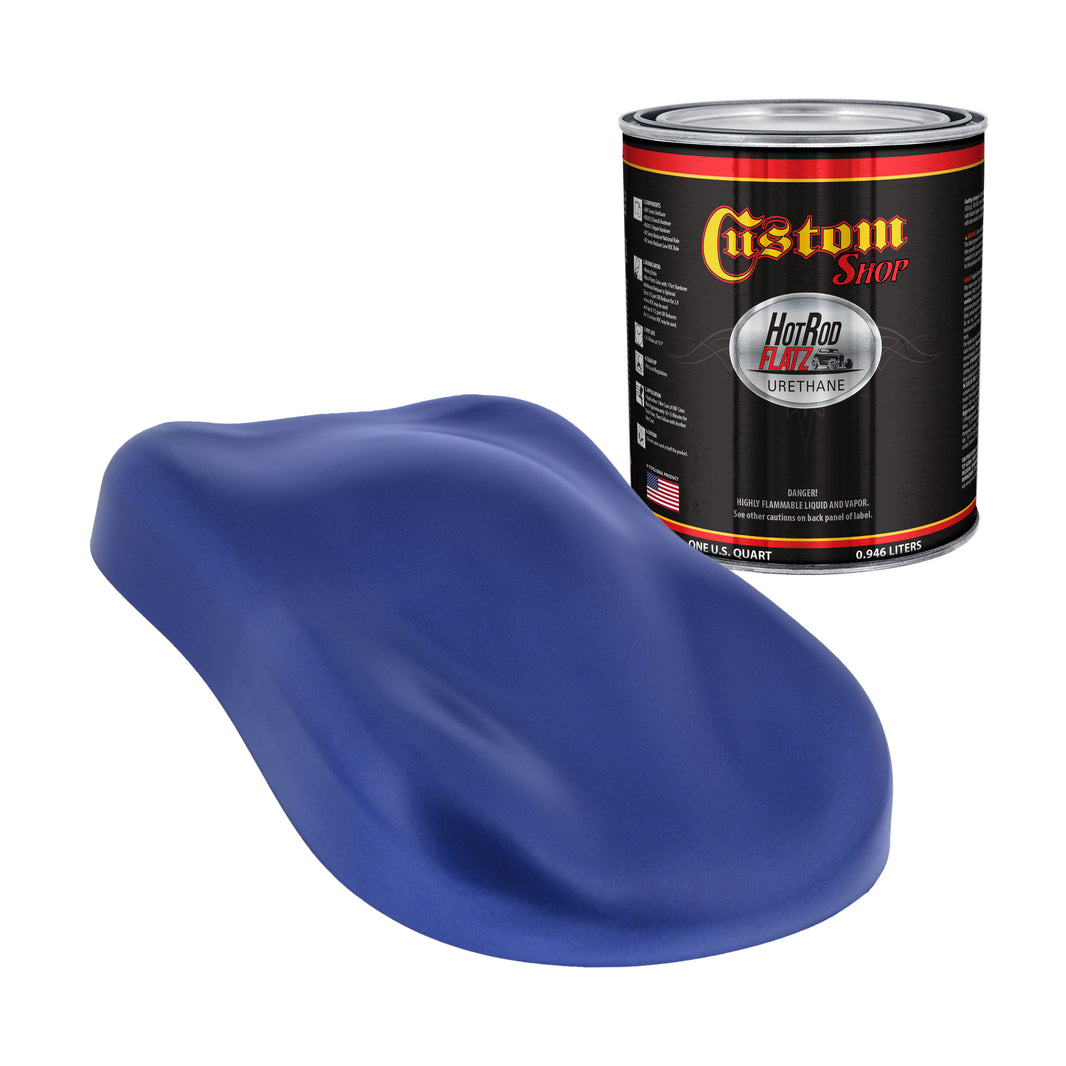 Cobalt Blue Firemist - Hot Rod Flatz Flat Matte Satin Urethane Auto Paint - Paint Quart Only Coating