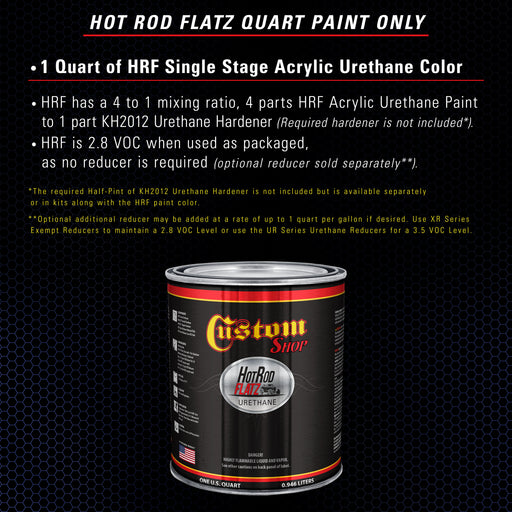 Cobalt Blue Firemist - Hot Rod Flatz Flat Matte Satin Urethane Auto Paint - Paint Quart Only - Professional Low Sheen Automotive, Car Truck Coating, 4:1 Mix Ratio
