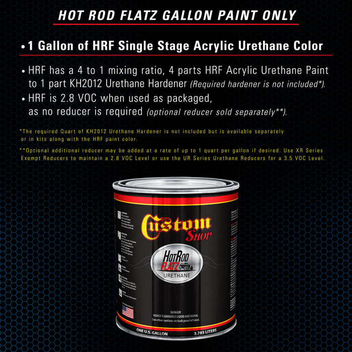 True Blue Firemist - Hot Rod Flatz Flat Matte Satin Urethane Auto Paint - Paint Gallon Only - Professional Low Sheen Automotive, Car Truck Coating, 4:1 Mix Ratio