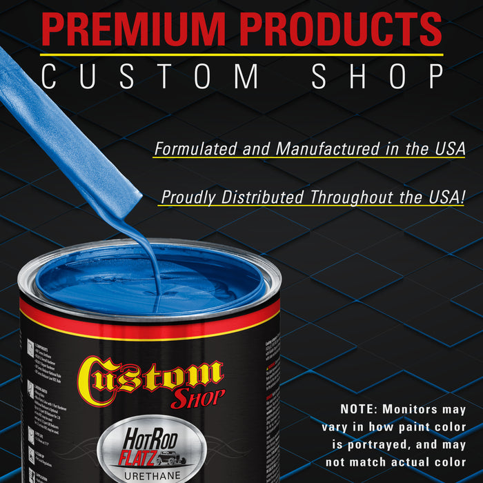 True Blue Firemist - Hot Rod Flatz Flat Matte Satin Urethane Auto Paint - Paint Gallon Only - Professional Low Sheen Automotive, Car Truck Coating, 4:1 Mix Ratio