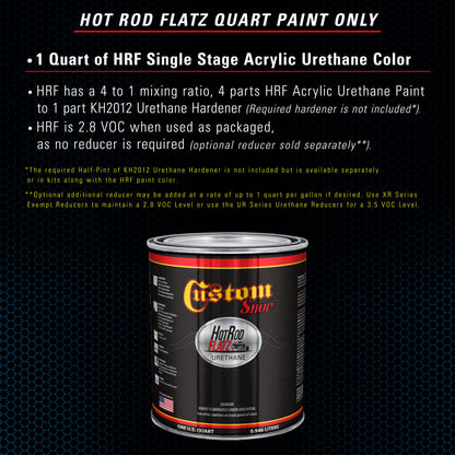 True Blue Firemist - Hot Rod Flatz Flat Matte Satin Urethane Auto Paint - Paint Quart Only Coating