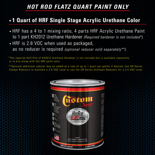 True Blue Firemist - Hot Rod Flatz Flat Matte Satin Urethane Auto Paint - Paint Quart Only - Professional Low Sheen Automotive, Car Truck Coating, 4:1 Mix Ratio