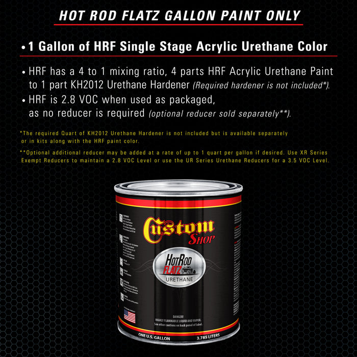 Neptune Blue Firemist - Hot Rod Flatz Flat Matte Satin Urethane Auto Paint - Paint Gallon Only - Professional Low Sheen Automotive, Car Truck Coating, 4:1 Mix Ratio