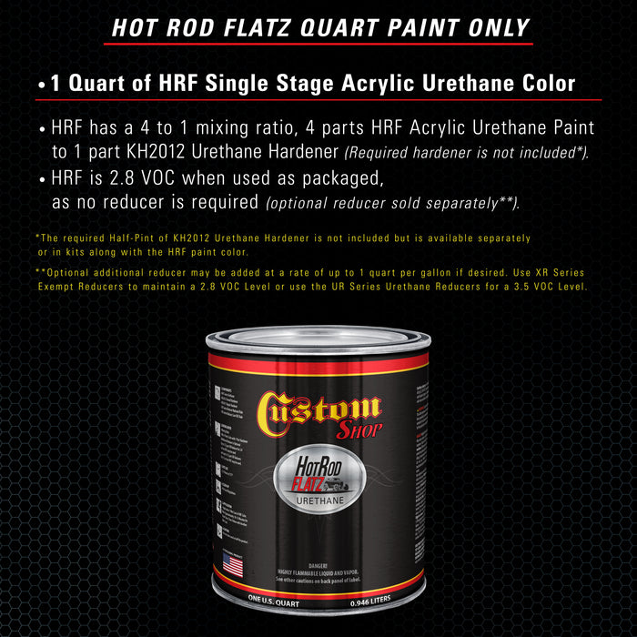 Neptune Blue Firemist - Hot Rod Flatz Flat Matte Satin Urethane Auto Paint - Paint Quart Only - Professional Low Sheen Automotive, Car Truck Coating, 4:1 Mix Ratio