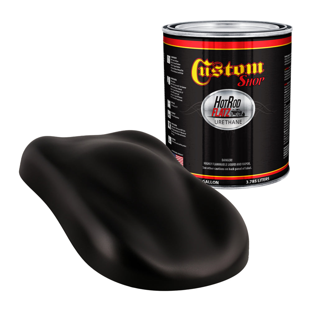 Muscle Car Texture Black - Hot Rod Flatz Flat Matte Satin Urethane Auto Paint - Paint Gallon Only - Professional Low Sheen Automotive, Car Truck Coating, 4:1 Mix Ratio