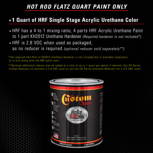 Black Chassis (Satin) - Hot Rod Flatz Flat Matte Satin Urethane Auto Paint - Paint Quart Only - Professional Low Sheen Automotive, Car Truck Coating, 4:1 Mix Ratio
