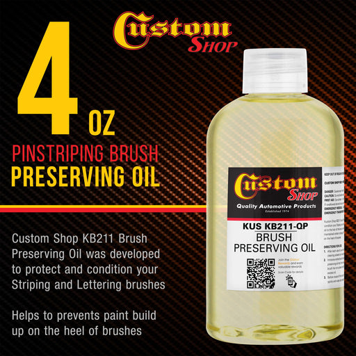 Brush Preserving Oil for Pinstriping, 1/4 Pint