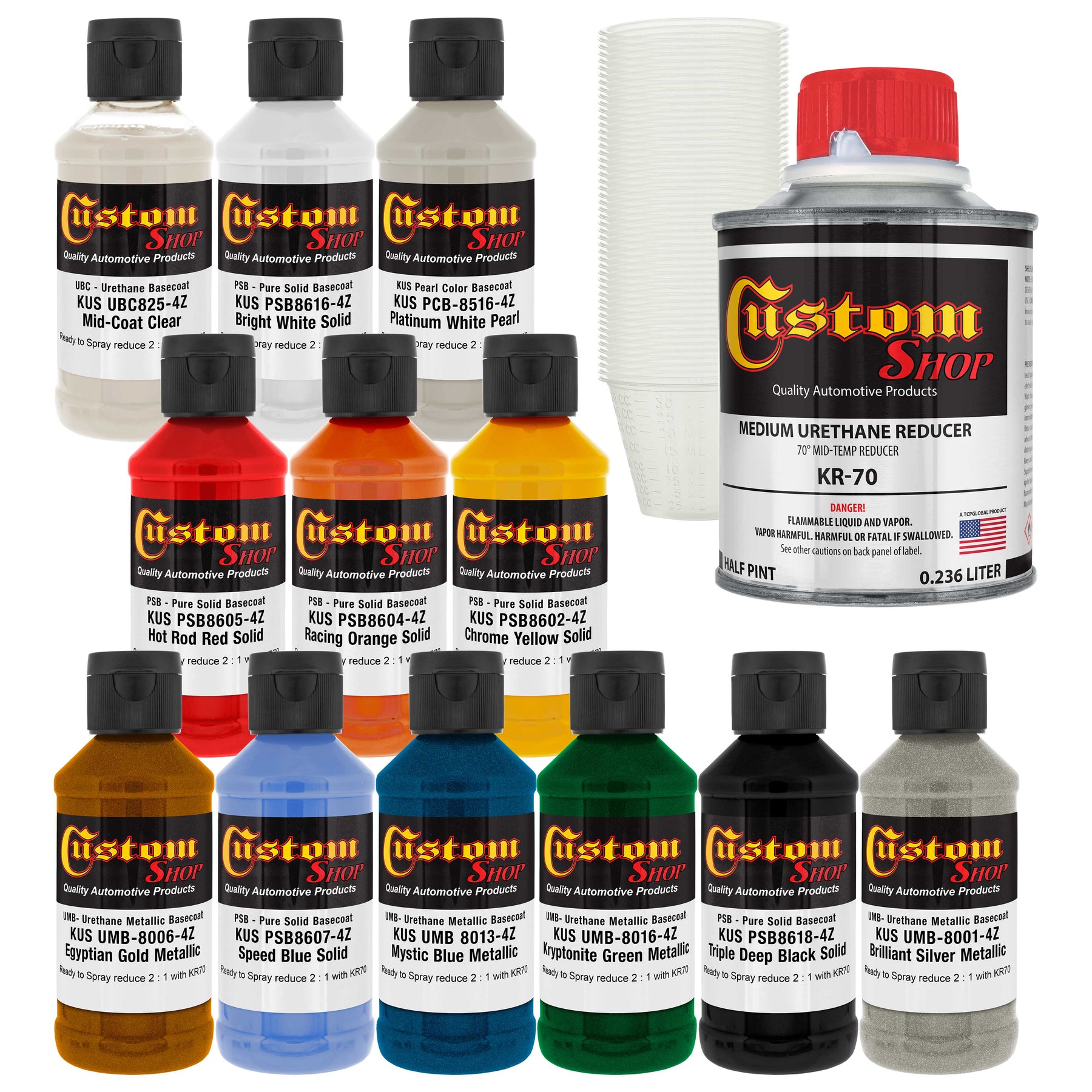 Kustom Shop 12 Color Basic Set 12 Colors , Reducer & Midcoat — TCP