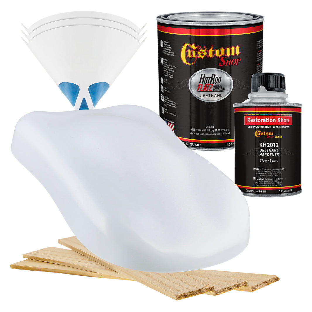 Winter White - Hot Rod Flatz Flat Matte Satin Urethane Auto Paint - Complete Quart Paint Kit Coating