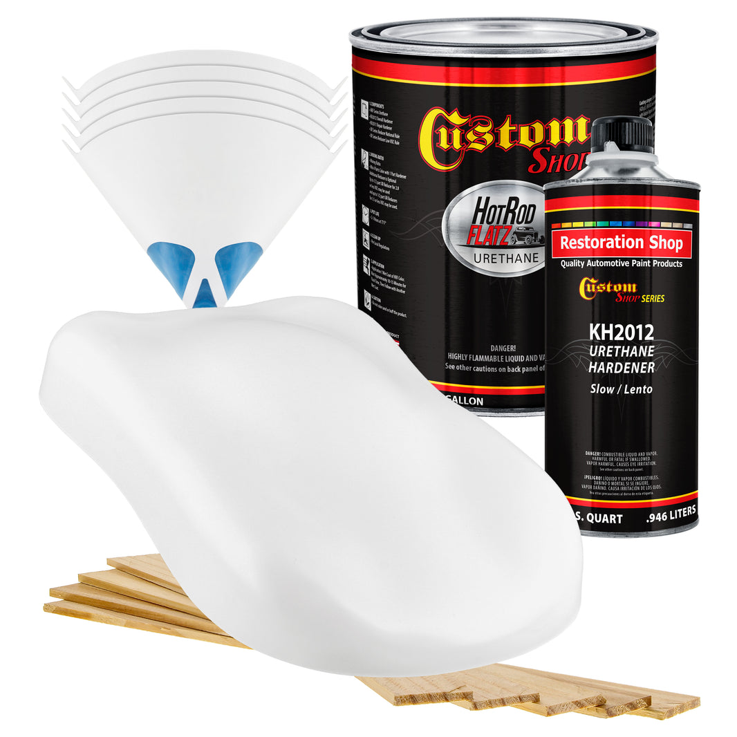 Linen White - Hot Rod Flatz Flat Matte Satin Urethane Auto Paint - Complete Gallon Paint Kit Coating