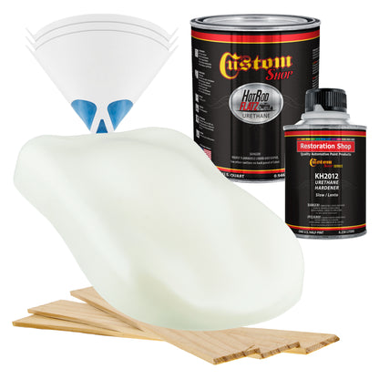 Grand Prix White - Hot Rod Flatz Flat Matte Satin Urethane Auto Paint - Complete Quart Paint Kit