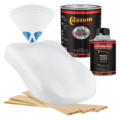 Fleet White - Hot Rod Flatz Flat Matte Satin Urethane Auto Paint - Complete Quart Paint Kit Coating