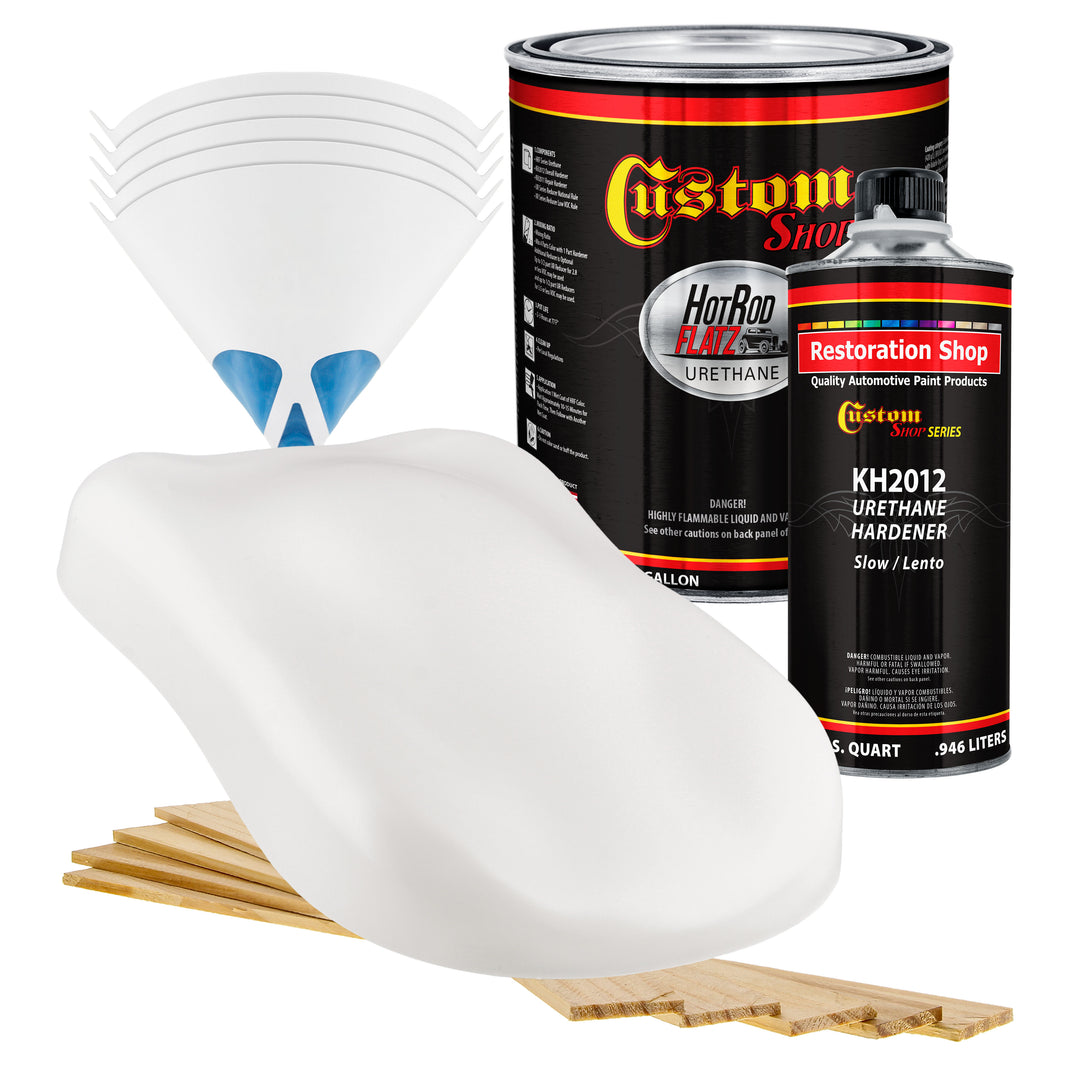 Cameo White - Hot Rod Flatz Flat Matte Satin Urethane Auto Paint - Complete Gallon Paint Kit Coating