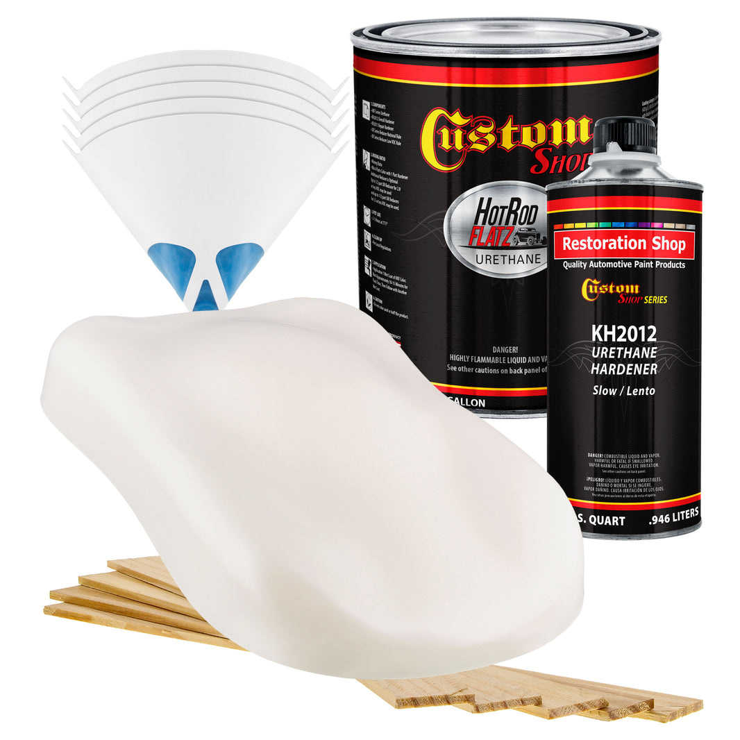 Olympic White - Hot Rod Flatz Flat Matte Satin Urethane Auto Paint - Complete Gallon Paint Kit