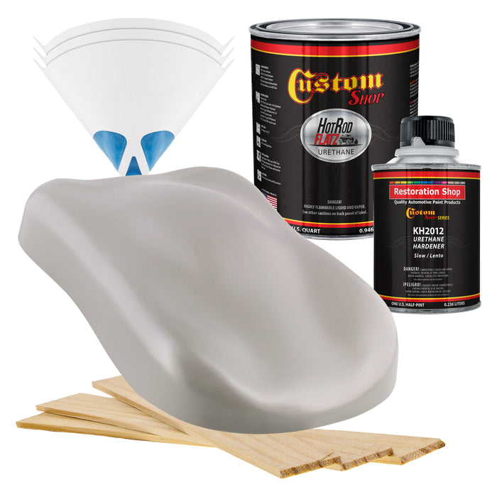 Mesa Gray - Hot Rod Flatz Flat Matte Satin Urethane Auto Paint - Complete Quart Paint Kit - Professional Low Sheen Automotive, Car Truck Coating, 4:1