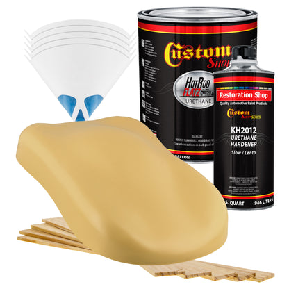 Buckskin Tan - Hot Rod Flatz Flat Matte Satin Urethane Auto Paint - Complete Gallon Paint Kit Coating