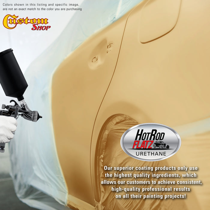 Buckskin Tan - Hot Rod Flatz Flat Matte Satin Urethane Auto Paint - Complete Quart Paint Kit - Professional Low Sheen Automotive, Car Truck Coating