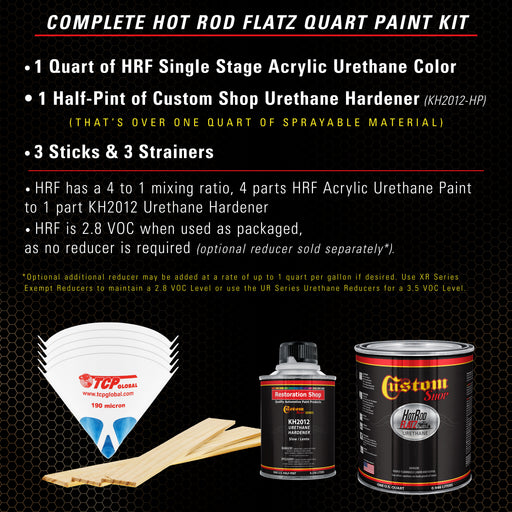 Dakota Brown - Hot Rod Flatz Flat Matte Satin Urethane Auto Paint - Complete Quart Paint Kit - Professional Low Sheen Automotive, Car Truck Coating, 4:1 Mix Ratio