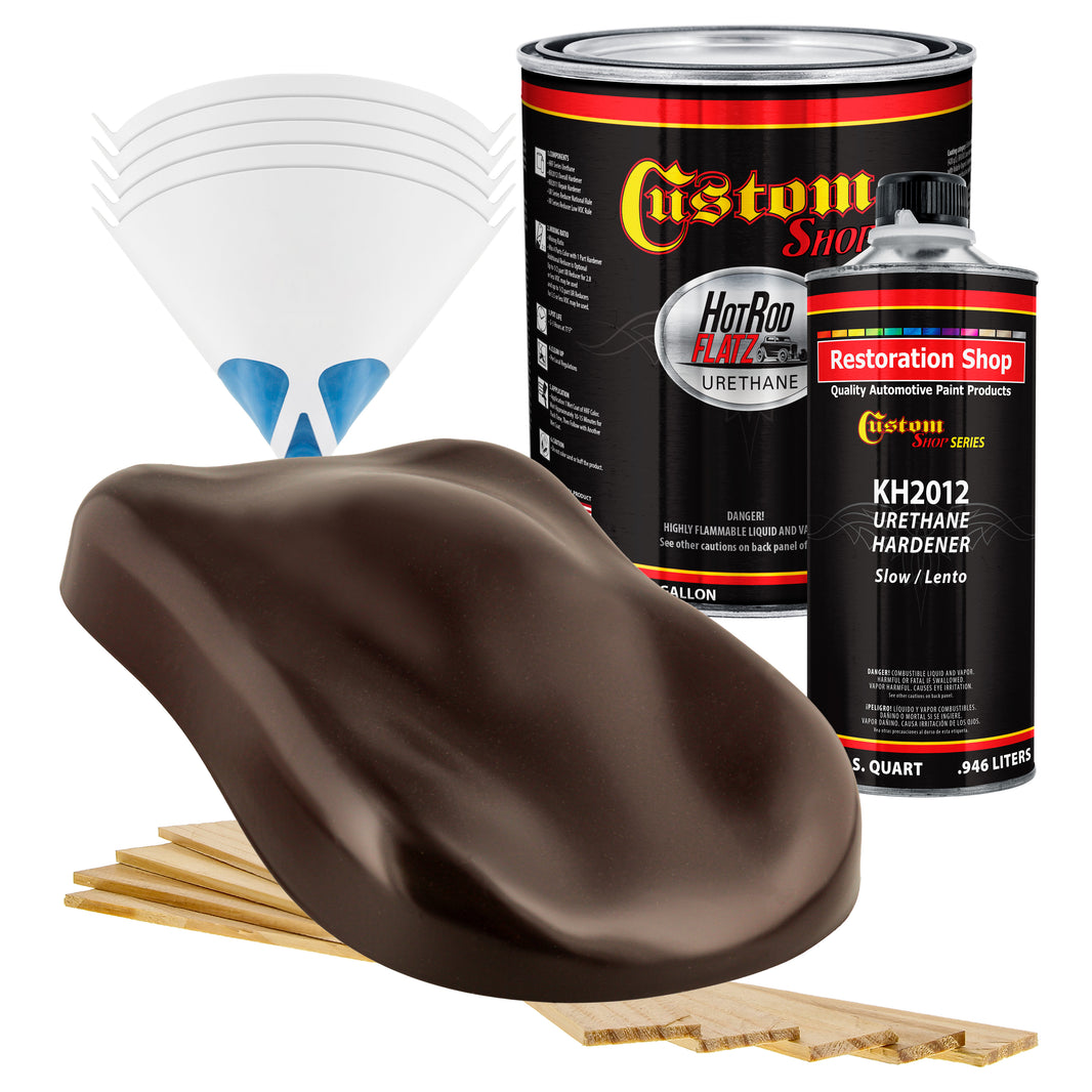 Dark Brown - Hot Rod Flatz Flat Matte Satin Urethane Auto Paint - Complete Gallon Paint Kit Coating
