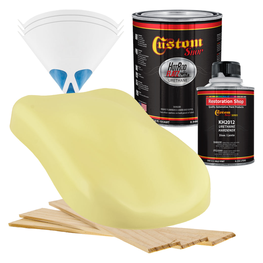 Springtime Yellow - Hot Rod Flatz Flat Matte Satin Urethane Auto Paint - Complete Quart Paint Kit