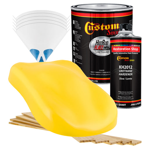 Boss Yellow - Hot Rod Flatz Flat Matte Satin Urethane Auto Paint - Complete Gallon Paint Kit - Professional Low Sheen Automotive, Car Truck Coating