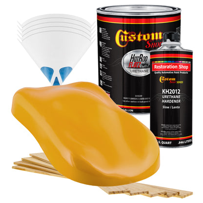 Oxide Yellow - Hot Rod Flatz Flat Matte Satin Urethane Auto Paint - Complete Gallon Paint Kit Coating