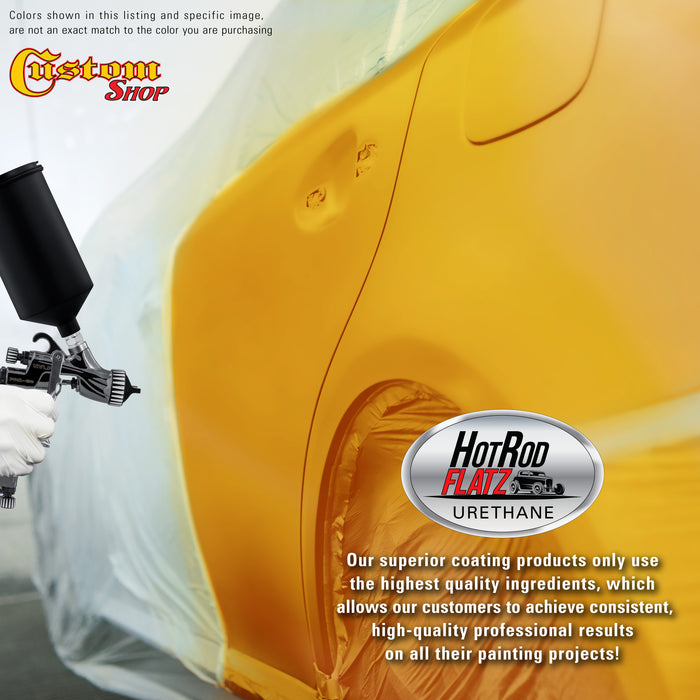 Oxide Yellow - Hot Rod Flatz Flat Matte Satin Urethane Auto Paint - Complete Quart Paint Kit - Professional Low Sheen Automotive, Car Truck Coating, 4:1 Mix Ratio
