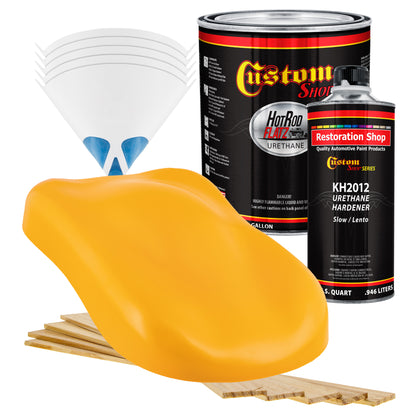 School Bus Yellow - Hot Rod Flatz Flat Matte Satin Urethane Auto Paint - Complete Gallon Paint Kit