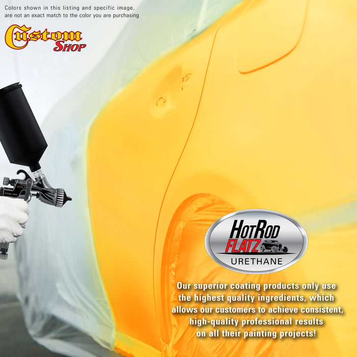Canary Yellow - Hot Rod Flatz Flat Matte Satin Urethane Auto Paint - Complete Quart Paint Kit - Professional Low Sheen Automotive, Car Truck Coating, 4:1 Mix Ratio