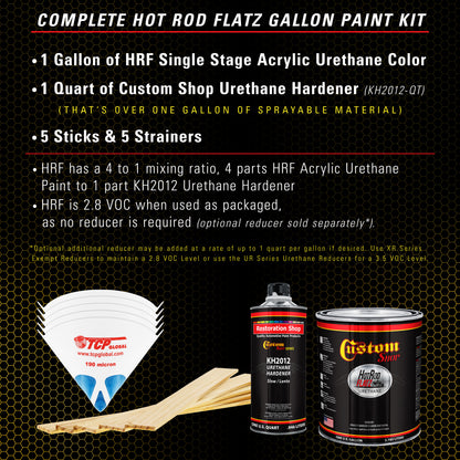 Citrus Yellow - Hot Rod Flatz Flat Matte Satin Urethane Auto Paint - Complete Gallon Paint Kit