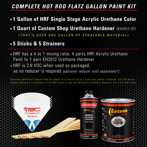 Diamond Blue - Hot Rod Flatz Flat Matte Satin Urethane Auto Paint - Complete Gallon Paint Kit - Professional Low Sheen Automotive, Car Truck Coating