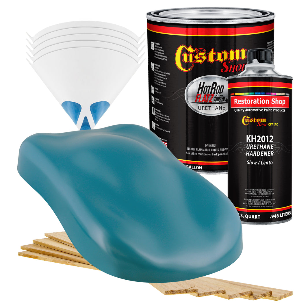 Medium Blue - Hot Rod Flatz Flat Matte Satin Urethane Auto Paint - Complete Gallon Paint Kit Coating