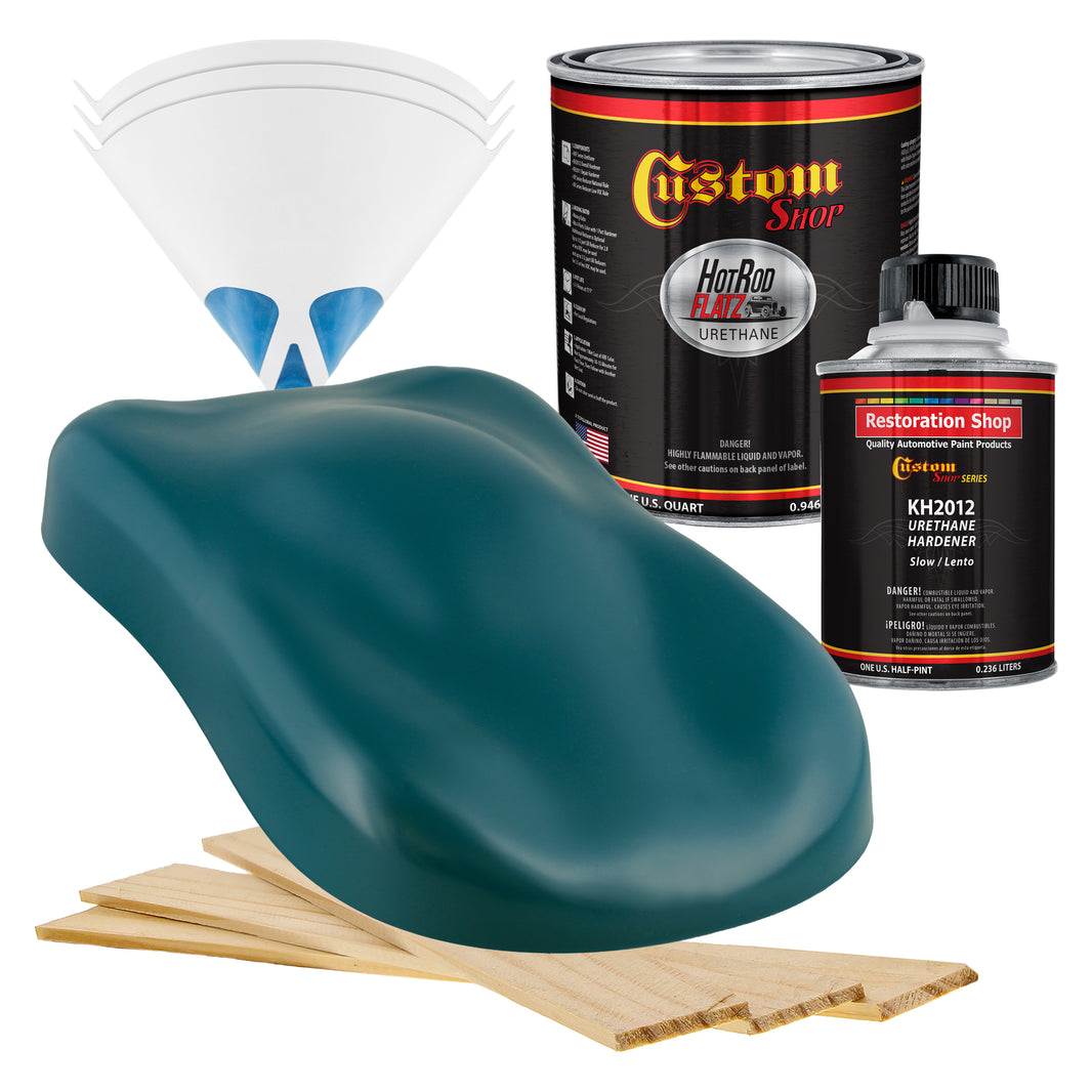 Transport Blue - Hot Rod Flatz Flat Matte Satin Urethane Auto Paint - Complete Quart Paint Kit