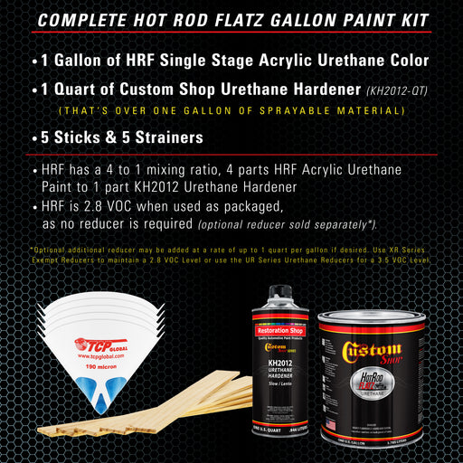Glacier Blue - Hot Rod Flatz Flat Matte Satin Urethane Auto Paint - Complete Gallon Paint Kit - Professional Low Sheen Automotive, Car Truck Coating, 4:1 Mix Ratio
