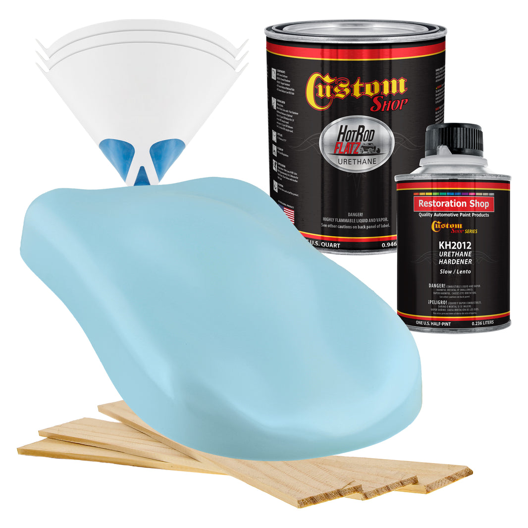 Glacier Blue - Hot Rod Flatz Flat Matte Satin Urethane Auto Paint - Complete Quart Paint Kit Coating