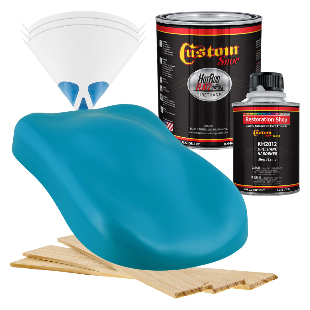 Petty Blue - Hot Rod Flatz Flat Matte Satin Urethane Auto Paint - Complete Quart Paint Kit - Professional Low Sheen Automotive, Car Truck Coating