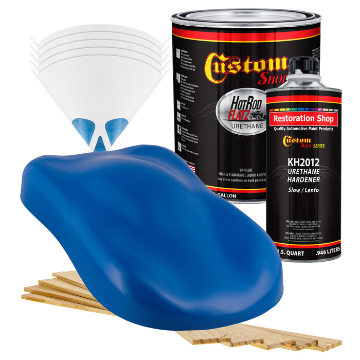 Reflex Blue - Hot Rod Flatz Flat Matte Satin Urethane Auto Paint - Complete Gallon Paint Kit - Professional Low Sheen Automotive, Car Truck Coating