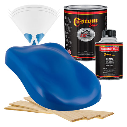 Reflex Blue - Hot Rod Flatz Flat Matte Satin Urethane Auto Paint - Complete Quart Paint Kit Coating