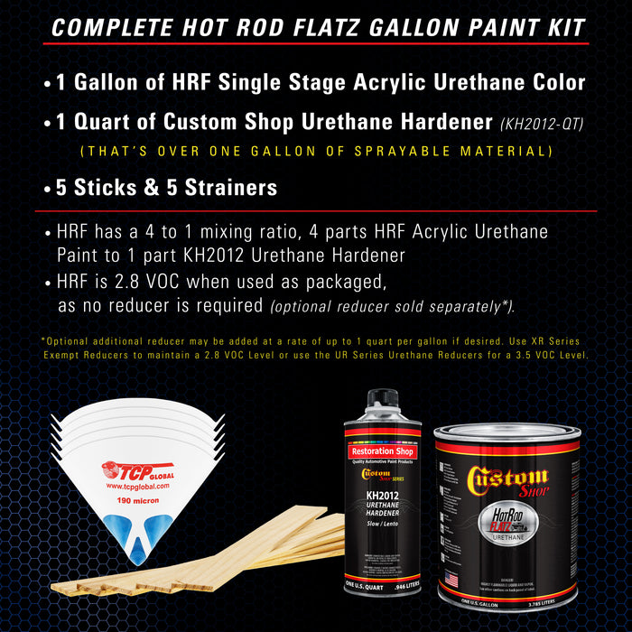 Marine Blue - Hot Rod Flatz Flat Matte Satin Urethane Auto Paint - Complete Gallon Paint Kit - Professional Low Sheen Automotive, Car Truck Coating, 4:1 Mix Ratio