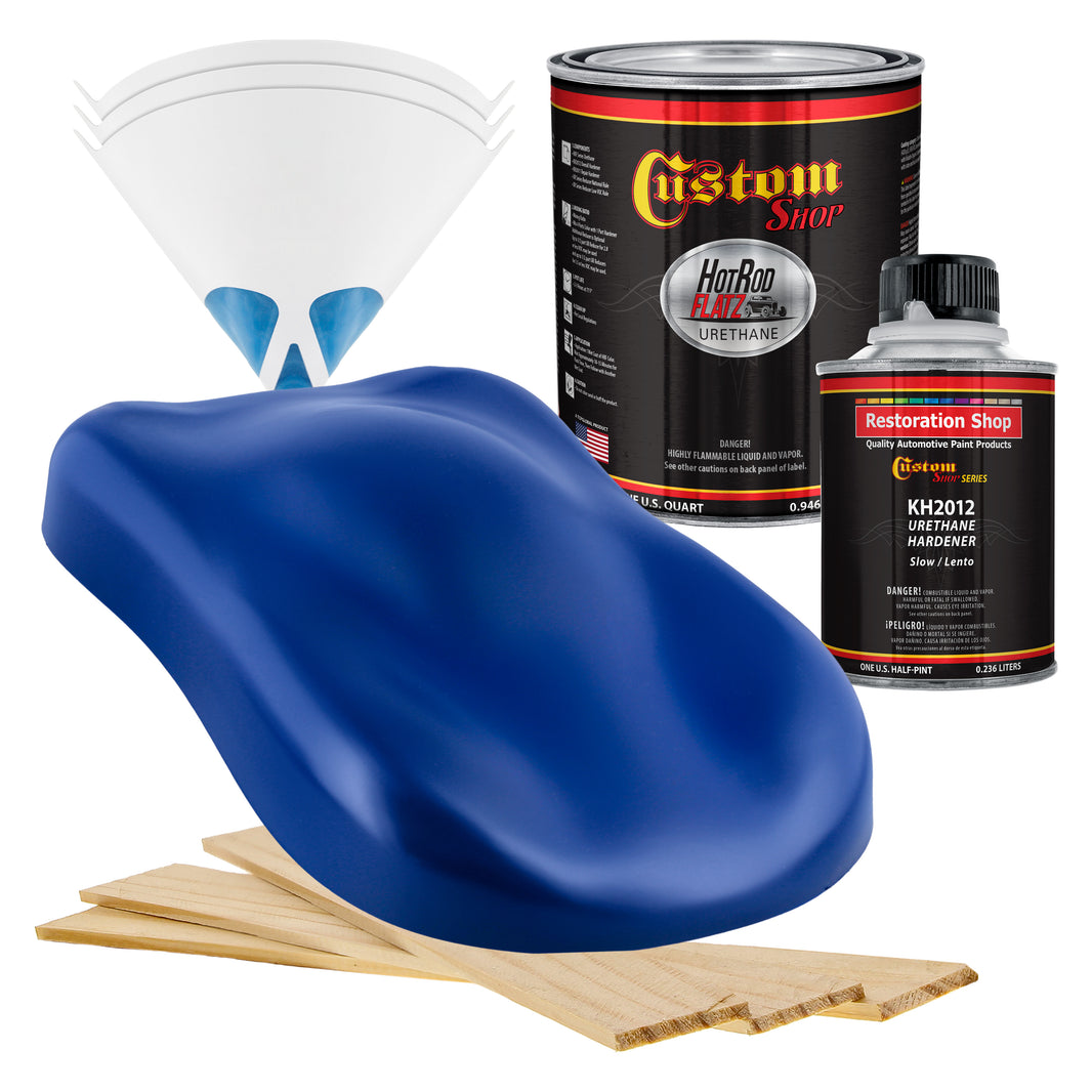 Marine Blue - Hot Rod Flatz Flat Matte Satin Urethane Auto Paint - Complete Quart Paint Kit Coating