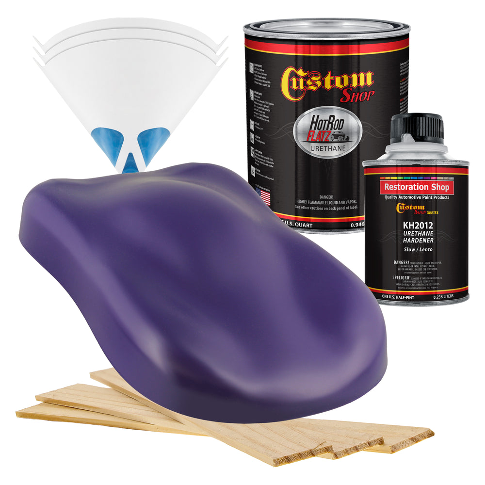 Mystical Purple - Hot Rod Flatz Flat Matte Satin Urethane Auto Paint - Complete Quart Paint Kit - Professional Low Sheen Automotive, Car Truck