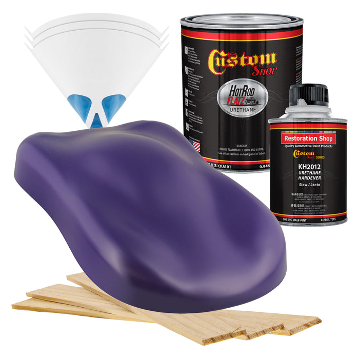 Mystical Purple - Hot Rod Flatz Flat Matte Satin Urethane Auto Paint - Complete Quart Paint Kit - Professional Low Sheen Automotive, Car Truck