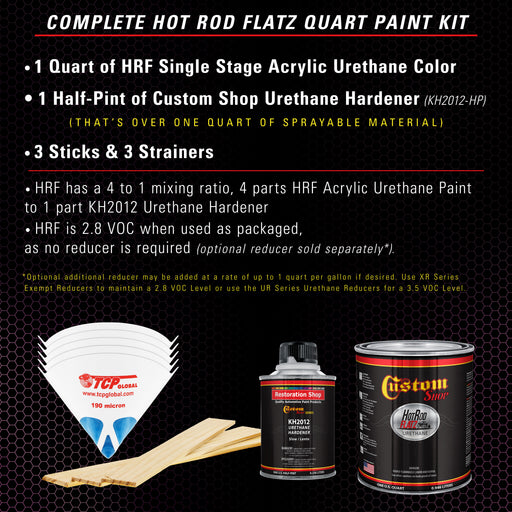 Magenta - Hot Rod Flatz Flat Matte Satin Urethane Auto Paint - Complete Quart Paint Kit - Professional Low Sheen Automotive, Car Truck Coating, 4:1 Mix Ratio