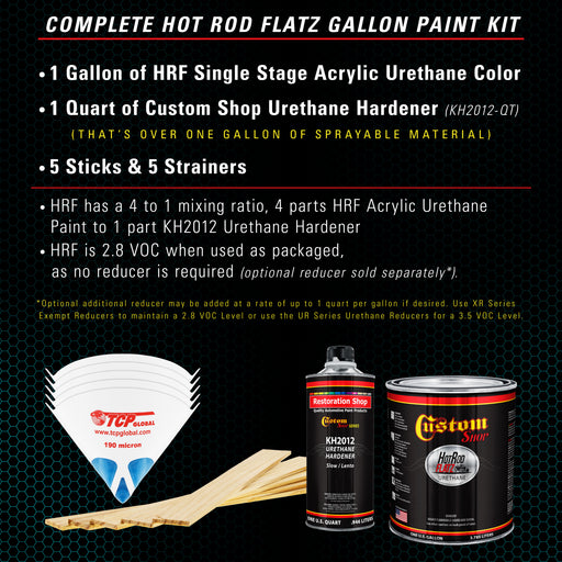 Deep Aqua - Hot Rod Flatz Flat Matte Satin Urethane Auto Paint - Complete Gallon Paint Kit - Professional Low Sheen Automotive, Car Truck Coating, 4:1 Mix Ratio