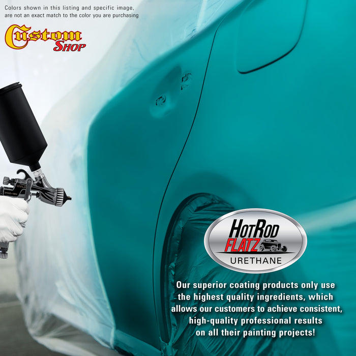 Deep Aqua - Hot Rod Flatz Flat Matte Satin Urethane Auto Paint - Complete Quart Paint Kit - Professional Low Sheen Automotive, Car Truck Coating, 4:1