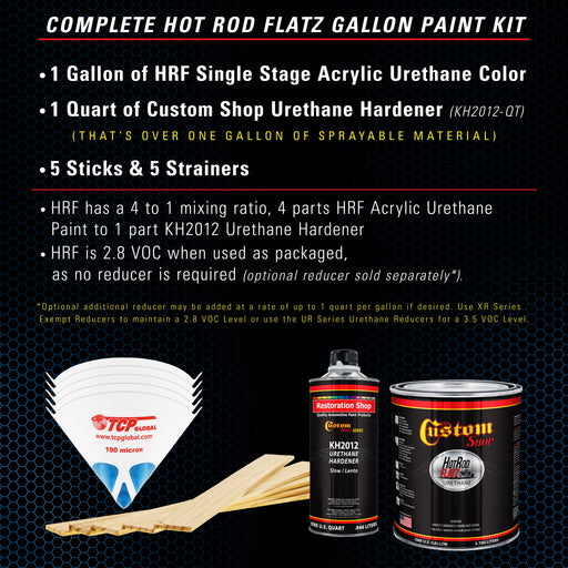 Grabber Blue - Hot Rod Flatz Flat Matte Satin Urethane Auto Paint - Complete Gallon Paint Kit - Professional Low Sheen Automotive, Car Truck Coating, 4:1 Mix Ratio