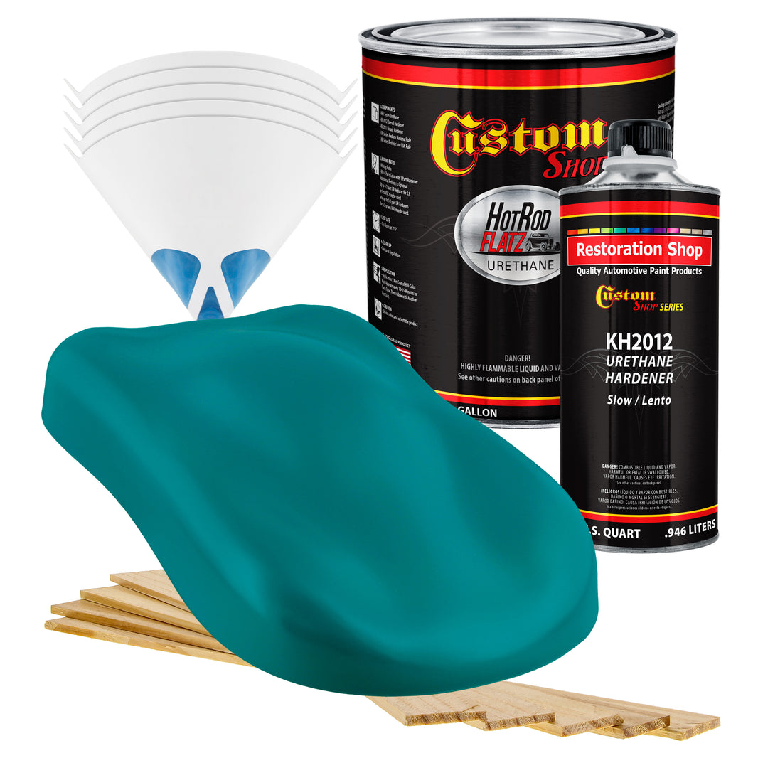 Bright Racing Aqua - Hot Rod Flatz Flat Matte Satin Urethane Auto Paint - Complete Gallon Paint Kit